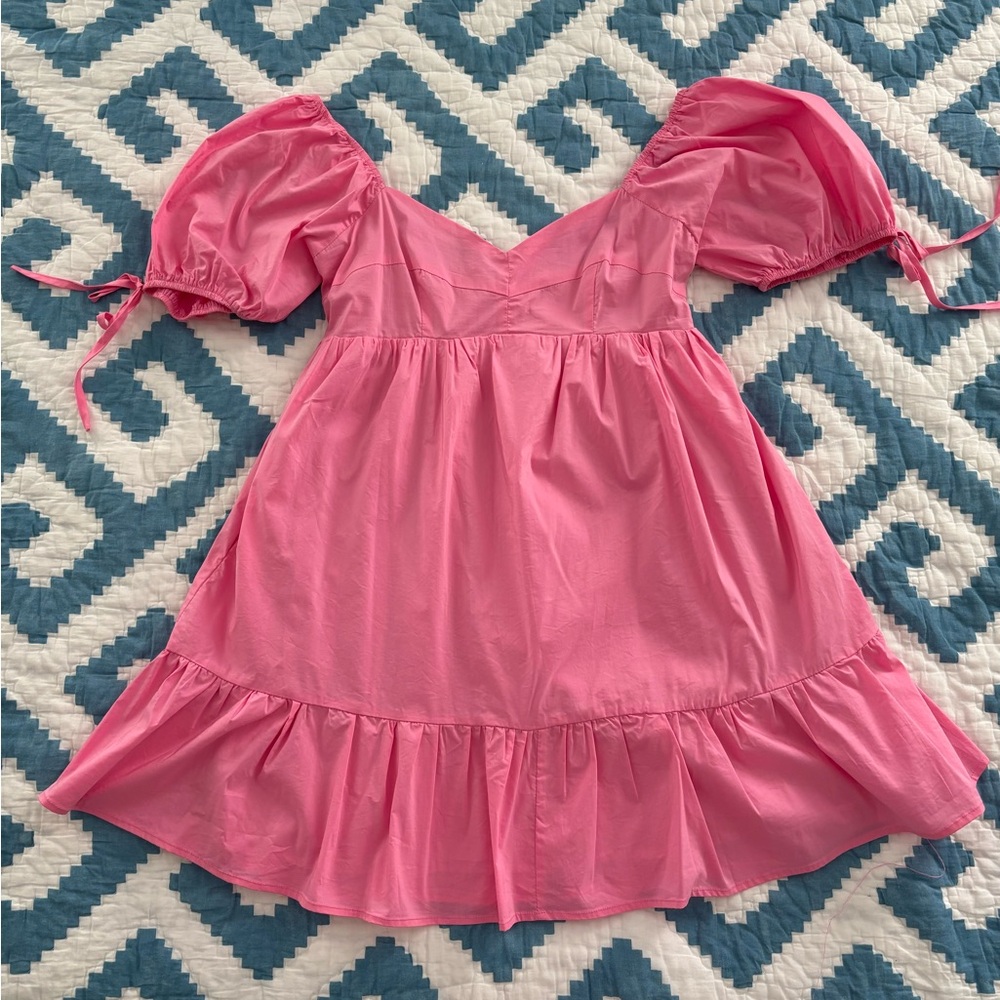 Pink Puff Sleeve Dress